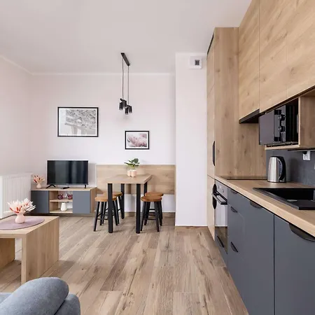 아파트 Stylish With A Balcony Ideal For Remote Work By Renters 카토비체